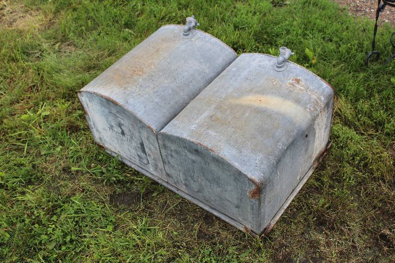 lot 514 image: Rinseall 2-Basin Galvanized Laundry tubs with faucets