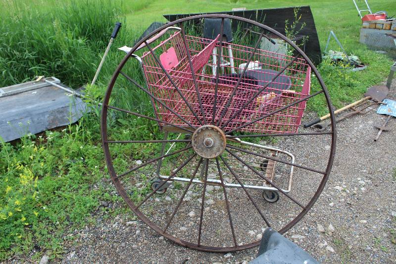 lot 480 image: Steel Wagon Wheel