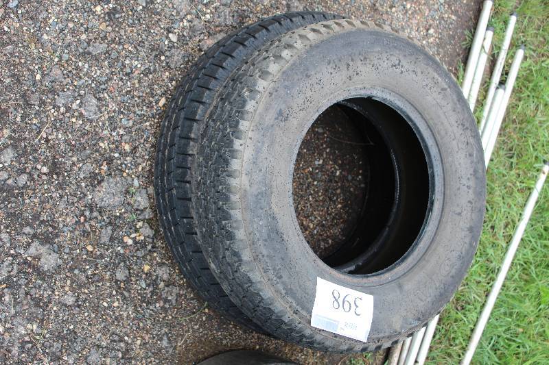 lot 398 image: Lot of (2) Goodyear Wrangler P22575R16, P20575R14 Tires wo Rims