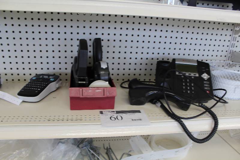 lot 60 image: Office Supplies - Polycom Phone System, Monarch Label Machines