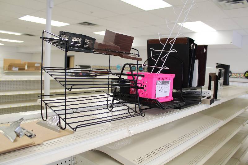 lot 76 image: Displays, Office Supplies, Binders, Power Strips, 3-Hole Punch, And More