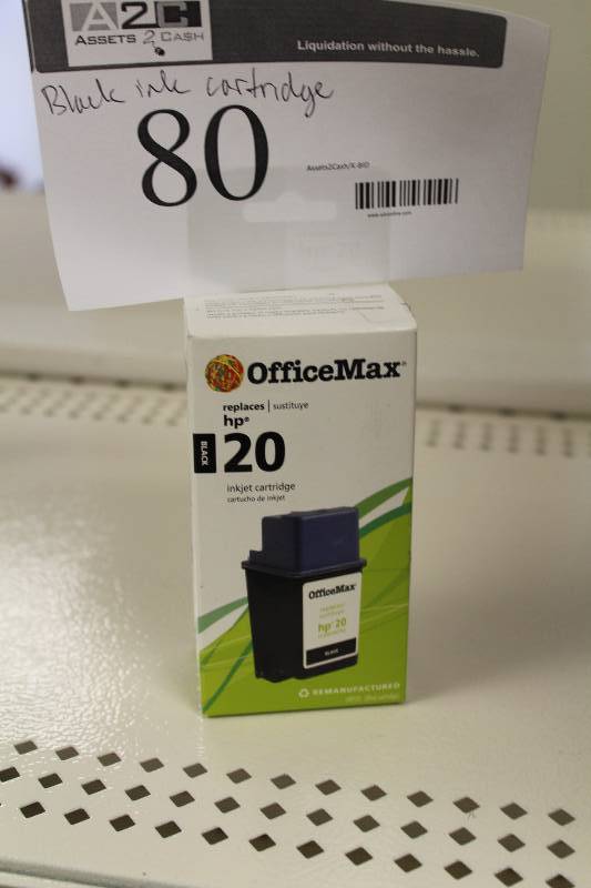 lot 80 image: OfficeMax HP 20 Black Inkjet Cartridge