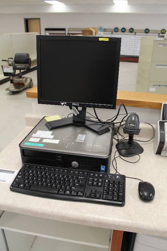 lot 6 image: Point of Sale System w Dell Monitor, Keyboard, Symbol Scanner, Topaz Systems Credit Card Scanner, Dell Optiplex 780m Computer