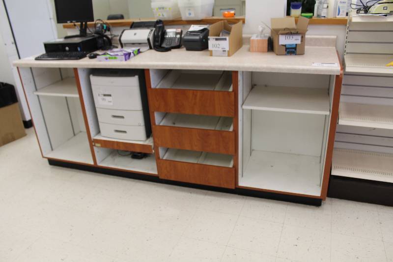 lot 98 image: Countertop Cabinet w 2-Shelves, 4-Drawers