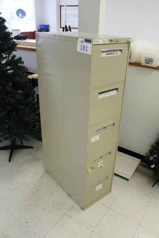 lot 181 image: 5-Drawer Metal File Cabinet