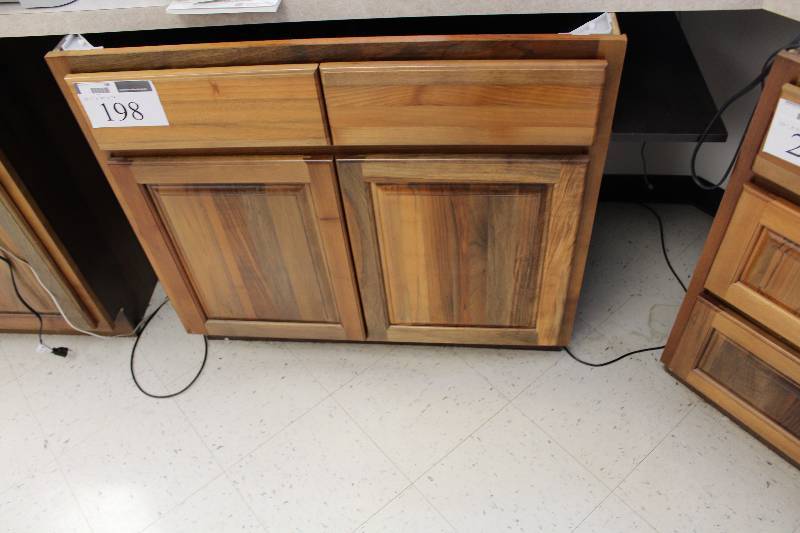 lot 198 image: Wood Cabinet w 2-Doors, 2-Drawers