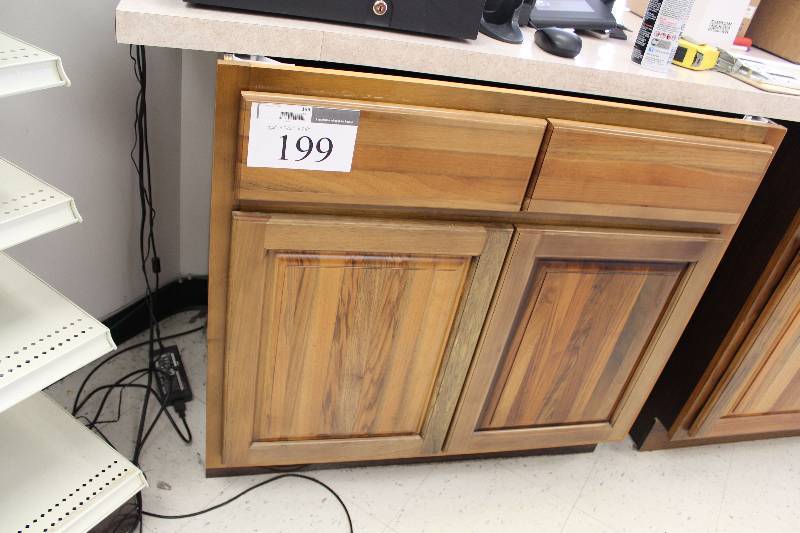 lot 199 image: Wood Cabinet w 2-Doors, 2-Drawers