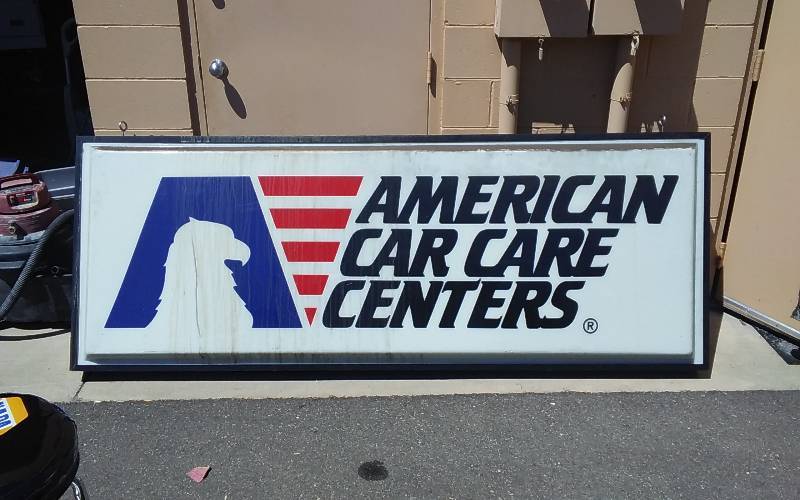 lot 2 image: 96x36 Lighted American Car Care Centers Sign