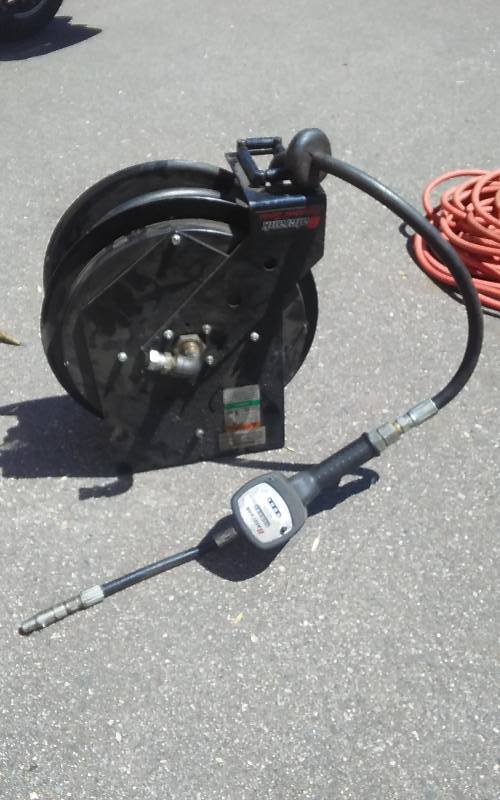 lot 10 image: Balcrank Oil Dispenser With Retractable Hose Reel