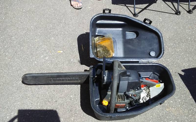 lot 21 image: Craftsman 18 Inch Chain Saw With Case & Chains