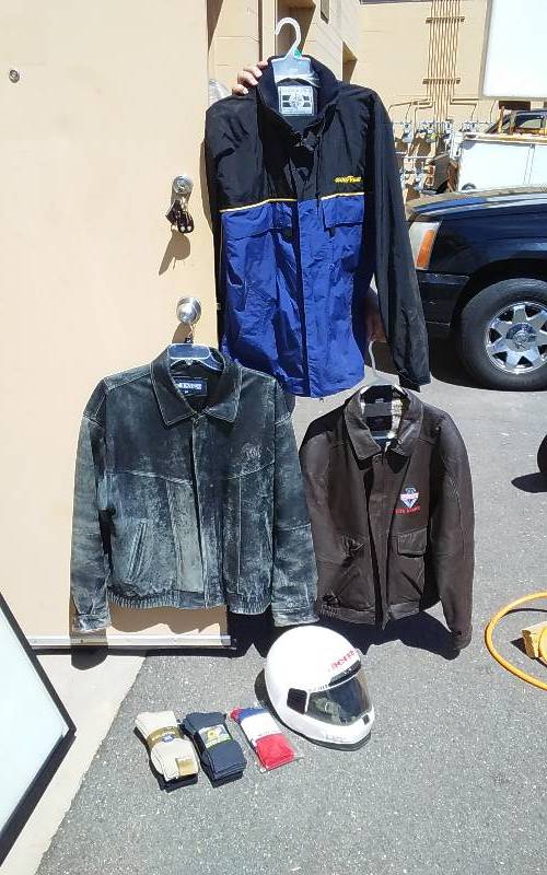 lot 22 image: Bieffe Helmet Size L, New Packages Of Socks, 3-Jackets Size XXL