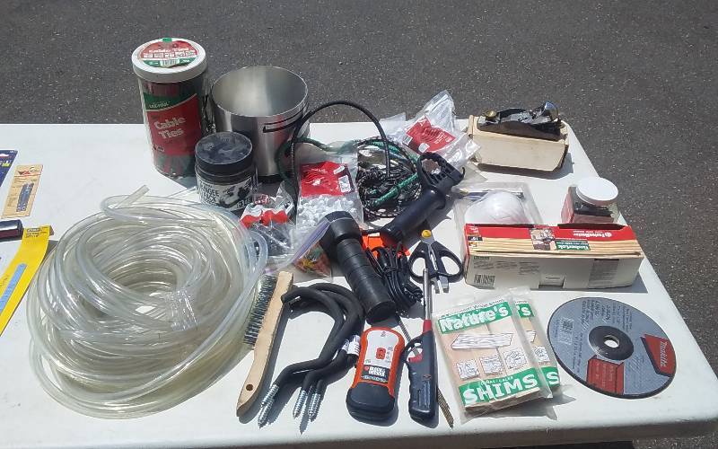 lot 51 image: Zip Ties, Rubber Hose, Hand Plane, Misc
