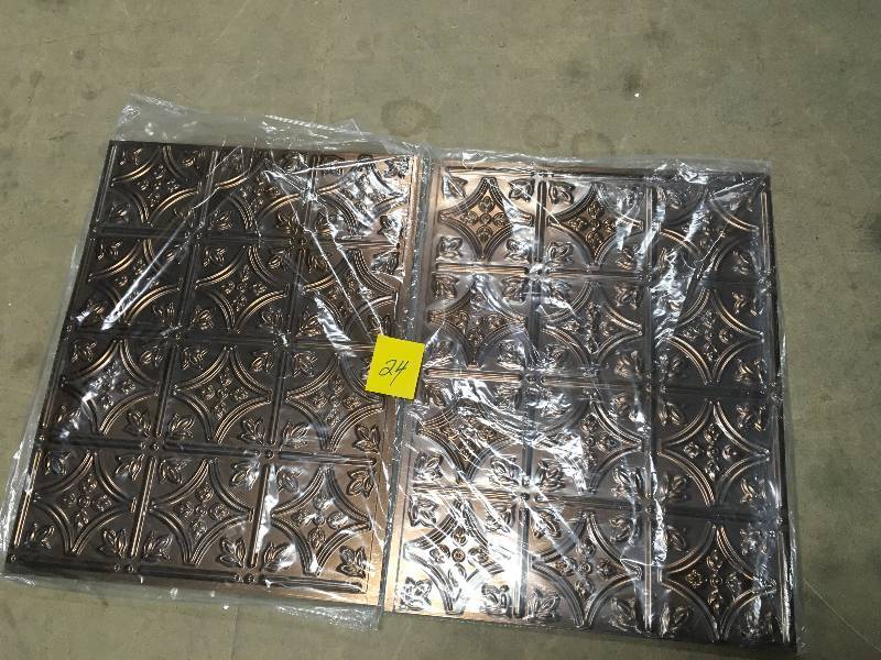 lot 24 image: Fasade 18 in. x 24 in. Traditional 1 Decorative Backsplash Panel in Oil Rubbed Bronze  (5 pcs) ACP not used