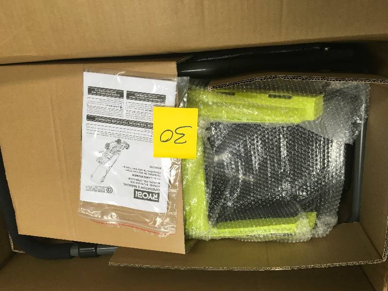 lot 30 image: RYOBI 13 in. 11 Amp Corded Electric Walk Behind Push Mower not used