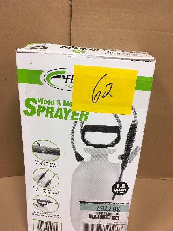 lot 62 image: RL FLOW MASTER 1.5 gal. Deck Sprayer IN WORKING CONDITIONS