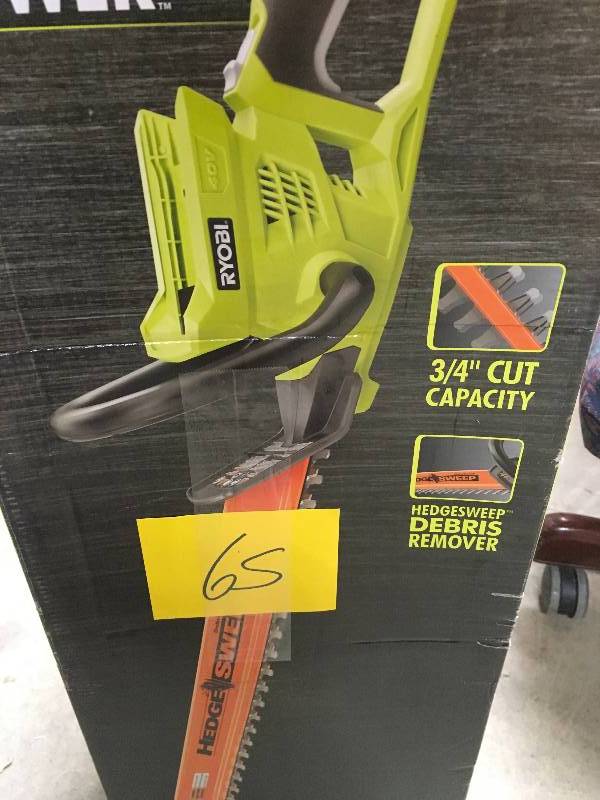 lot 65 image: RYOBI 24 in. 40-Volt Lithium-Ion Cordless Hedge Trimmer - Battery and Charger Not Included in working conditions