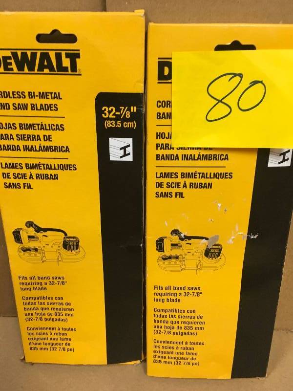 lot 80 image: DEWALT 24 TPI Bi-Metal Portable Bandsaw Blades  NEW