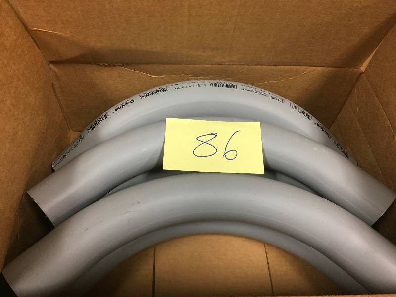 lot 86 image: CARLON 2 in. 90° Sch. 40 PVC Elbow  ( Case 5) not used