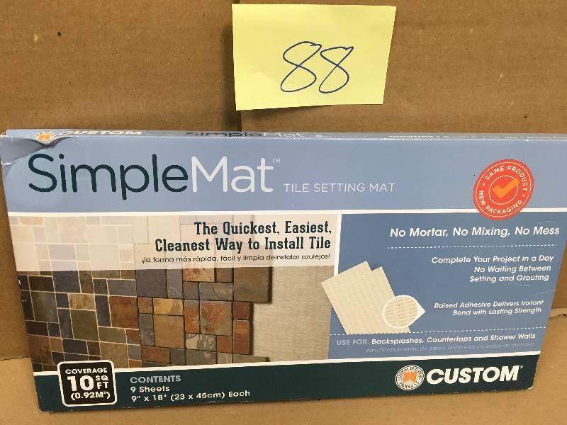 lot 88 image: SimpleMat 10 sq. ft. Tile Setting Mat not used