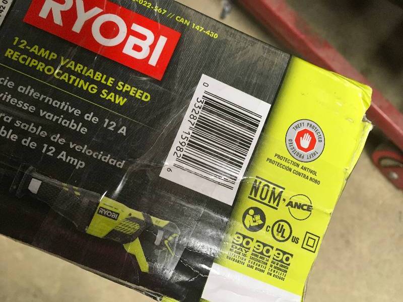 lot 75 image: RYOBI 12 Amp Reciprocating Saw USED in working conditions