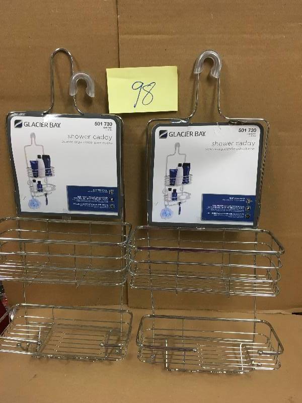 lot 98 image: Glacier Bay Over-the-Showerhead Caddy in Chrome not used