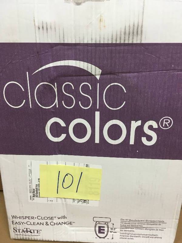 lot 101 image: BEMIS Slow Close STA-TITE Elongated Closed Front Toilet Seat in Dusty Rose not used