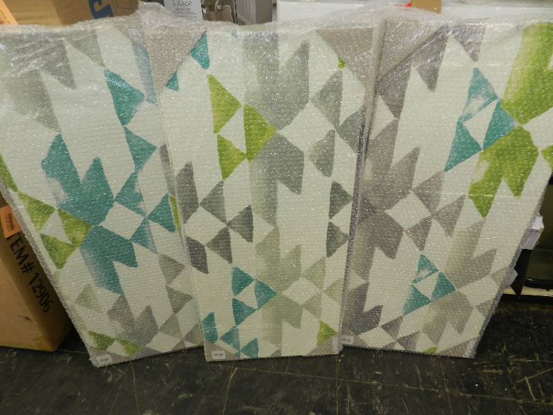 lot 119 image: THREE PANEL WALL DECOR SET