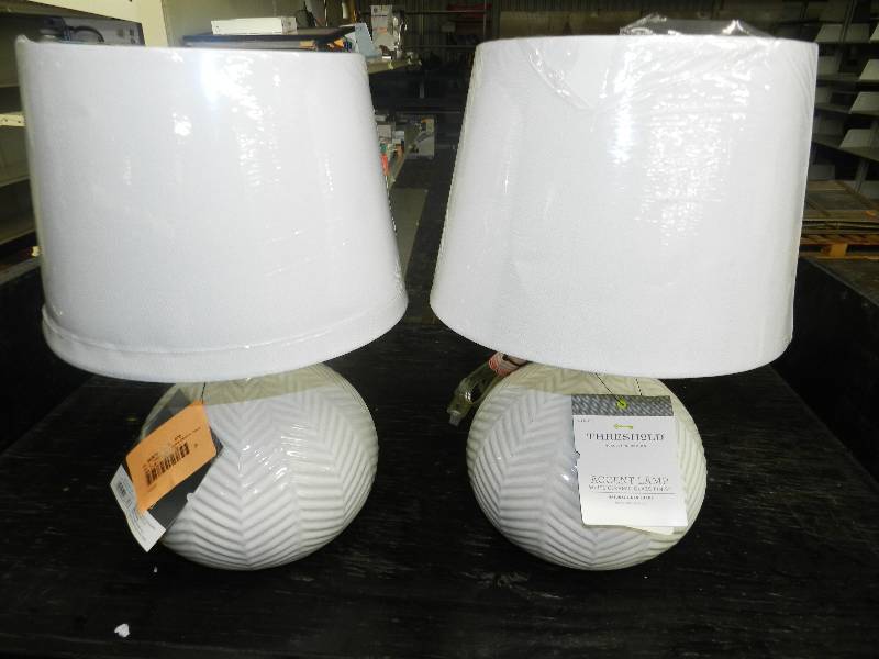lot 474 image: PAIR OF THRESHOLD ACCENT LAMPS WITH SHADES
