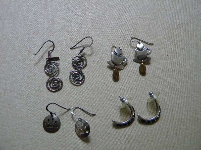 Sterling Silver Earrings & 800 Silver Earrings