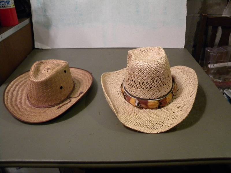 2 Straw Cowboy Hats