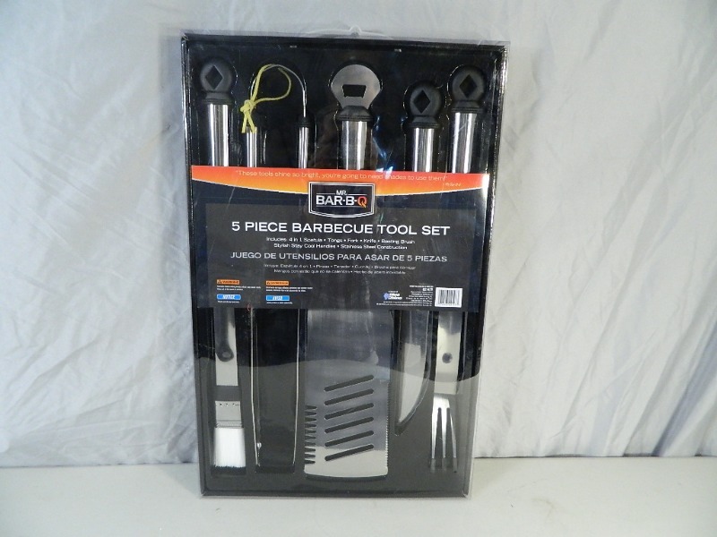 lot 3 image: New 5 Pc BBQ Tool Set