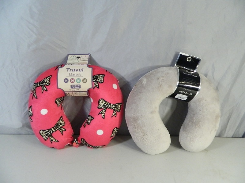 lot 10 image: 2 New Memory Foam Travel Pillows