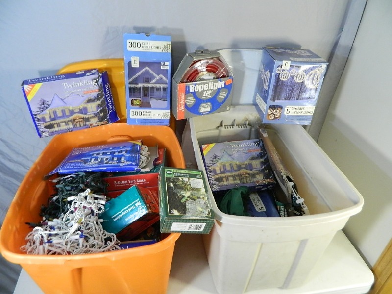 lot 104 image: 2 Totes Full of Christmas Lights