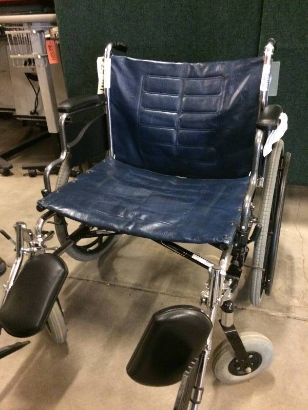 lot 3 image: Retails New $1400 - Invacare Tracer IV 24 Seat Heavy Duty Folding Collapsible Wheelchair with Extras - Like New Condition
