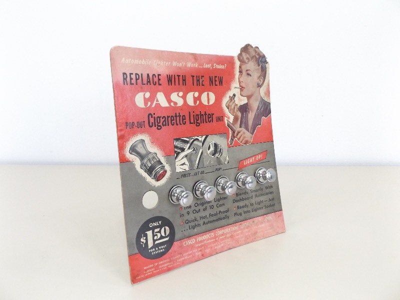 lot 10 image: Vintage Casco Car Cigarette Lighter Counter Display
