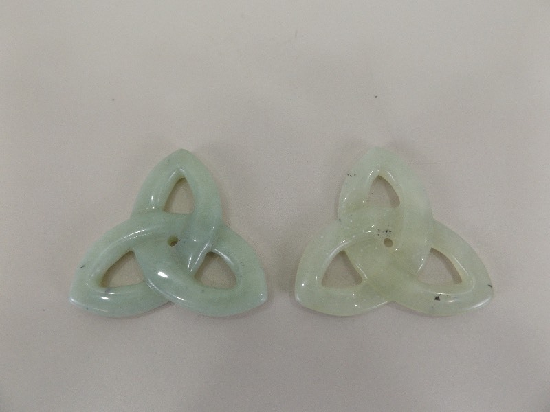lot 26 image: 2 Larger Jade Celtic Knots