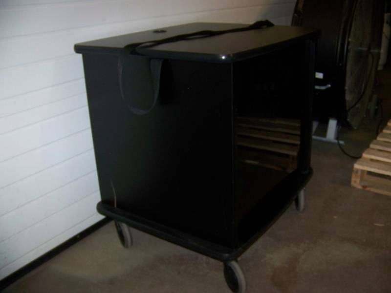lot 50 image: Multi-Media Display  TV   Audio Video (AV) Cart on Wheels