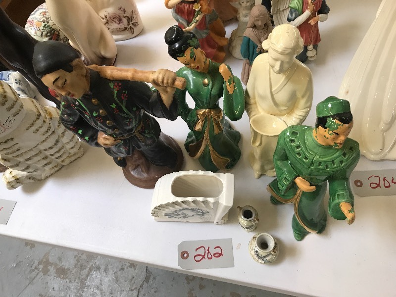 LOT OF ORIENTAL THEMED STATUES  FIGURES