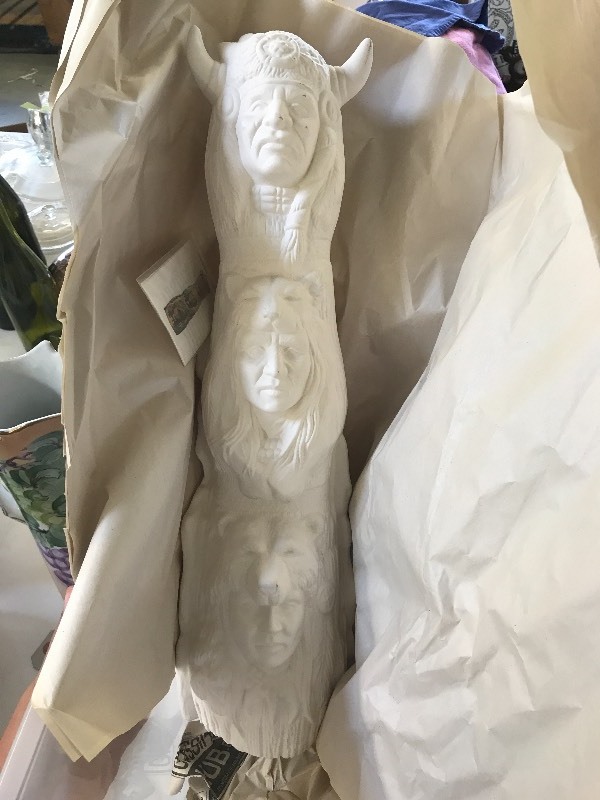 NATIVE AMERICAN THEMED PAINTABLE STATUES