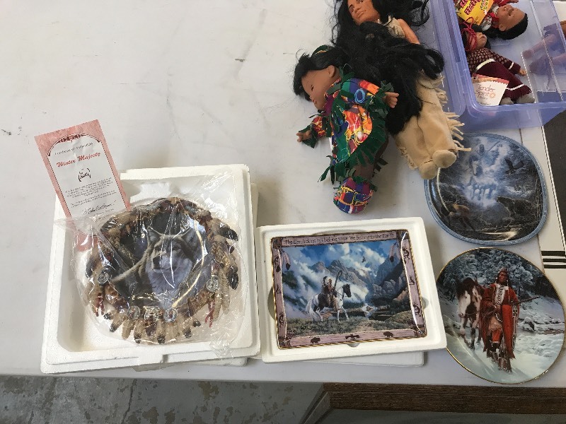 NATIVE AMERICAN DOLLS, PICTURES, AND PLATES