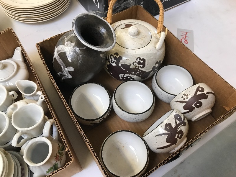 LARGE LOT OF PORCELAIN AND CERAMIC TEA SETS