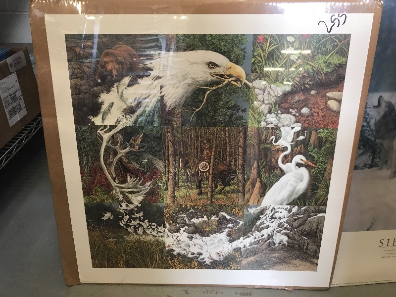 4 WILDLIFE THEMED PRINTS