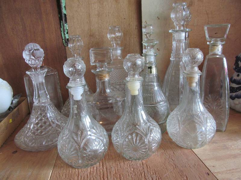 lot 38 image: 14 Unique Vintage Liquor Decanters