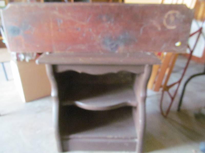 lot 48 image: Wood ShelfEnd Table