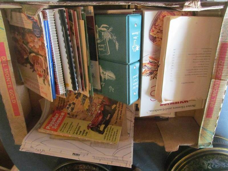 lot 61 image: Box of Cookbooks, Popular Science Magazine