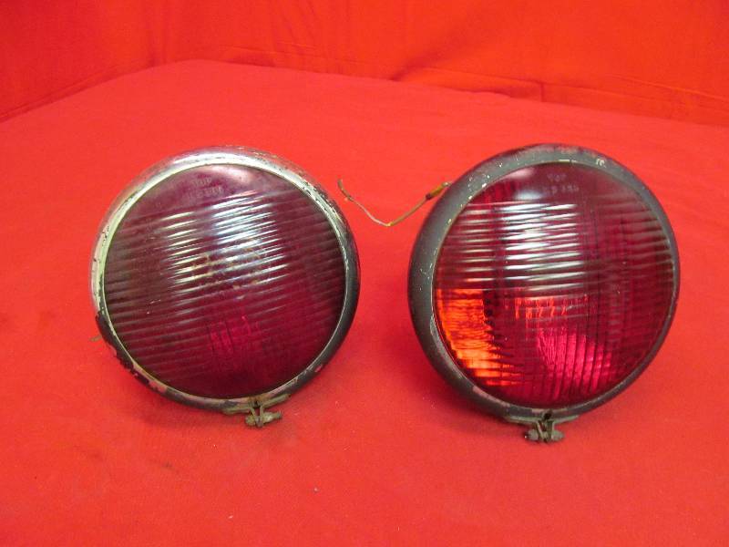 lot 156 image: Vintage Red Tail Light Lamps