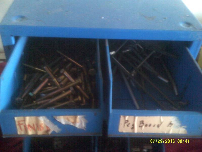 6 DRAWER PARTS BIN WITH CONTENTS