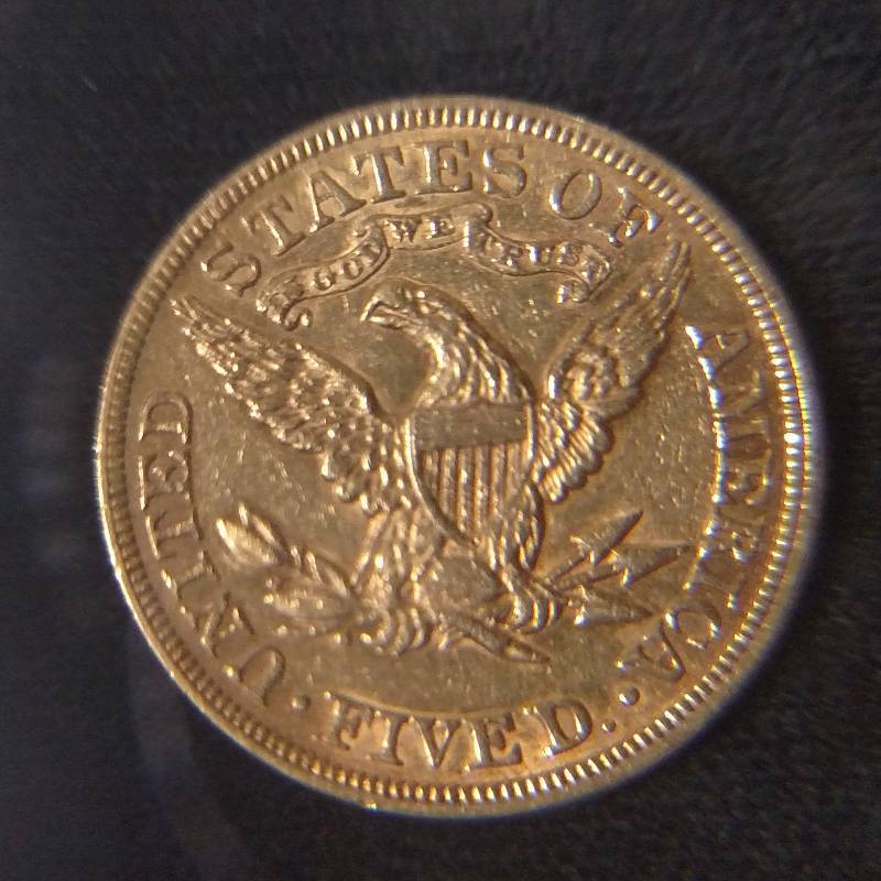 1898 Five Dollar Liberty Gold Coin...