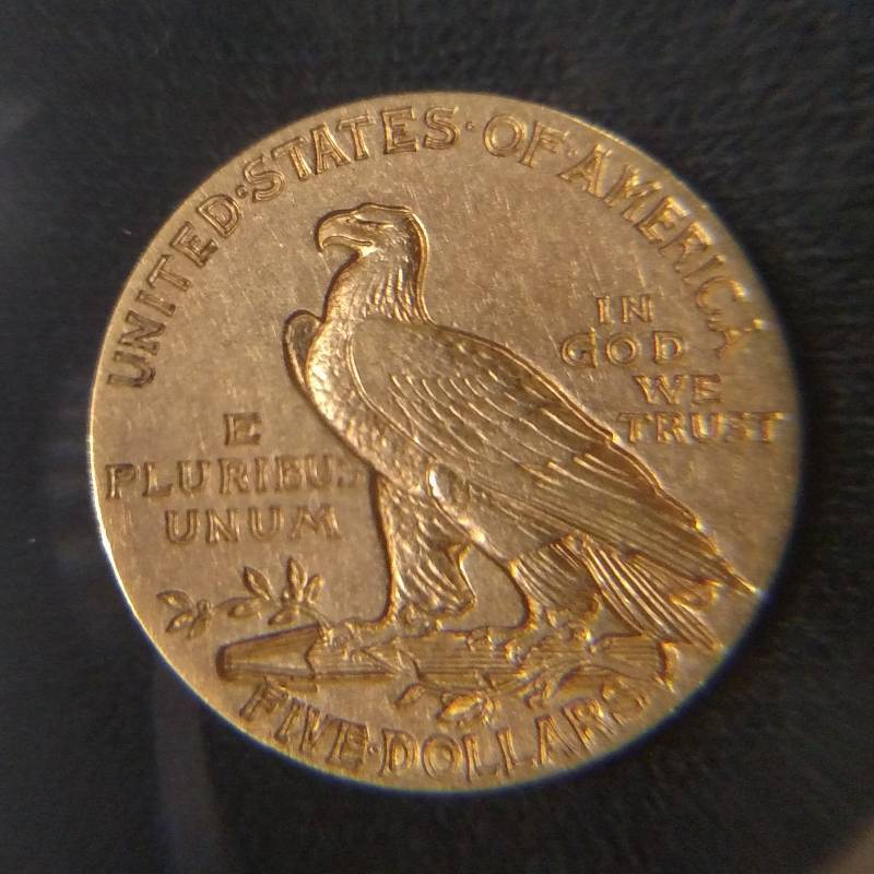 1908 Five Dollar Indian Gold Coin...