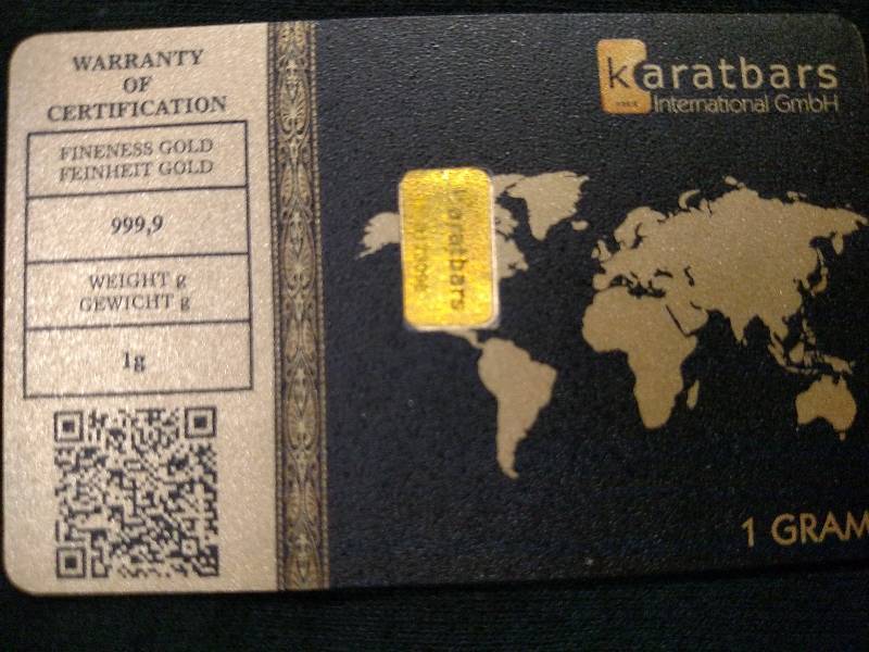 Karatbars One Gram Gold Bar...
